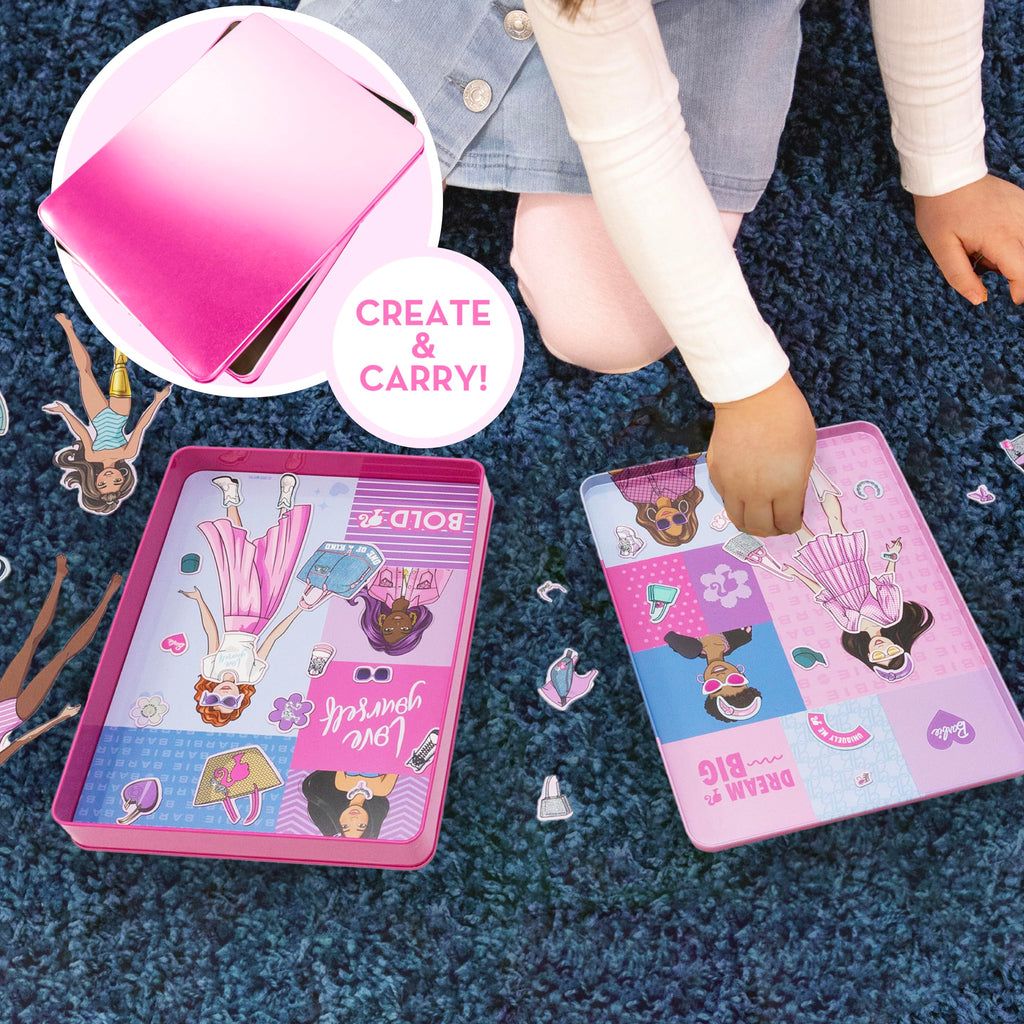 Barbie D.I.Y. Magnetic Play Set: 75+ Pieces, 3 Magnetic Dolls, Travel-Friendly Dress-Up Toy for Kids Ages 4+