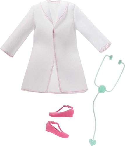Barbie Doctor Doll with Curvy Body Type, Brunette Hair, White Coat & Stethoscope – 12-Inch Fashion Doll for Pretend Play