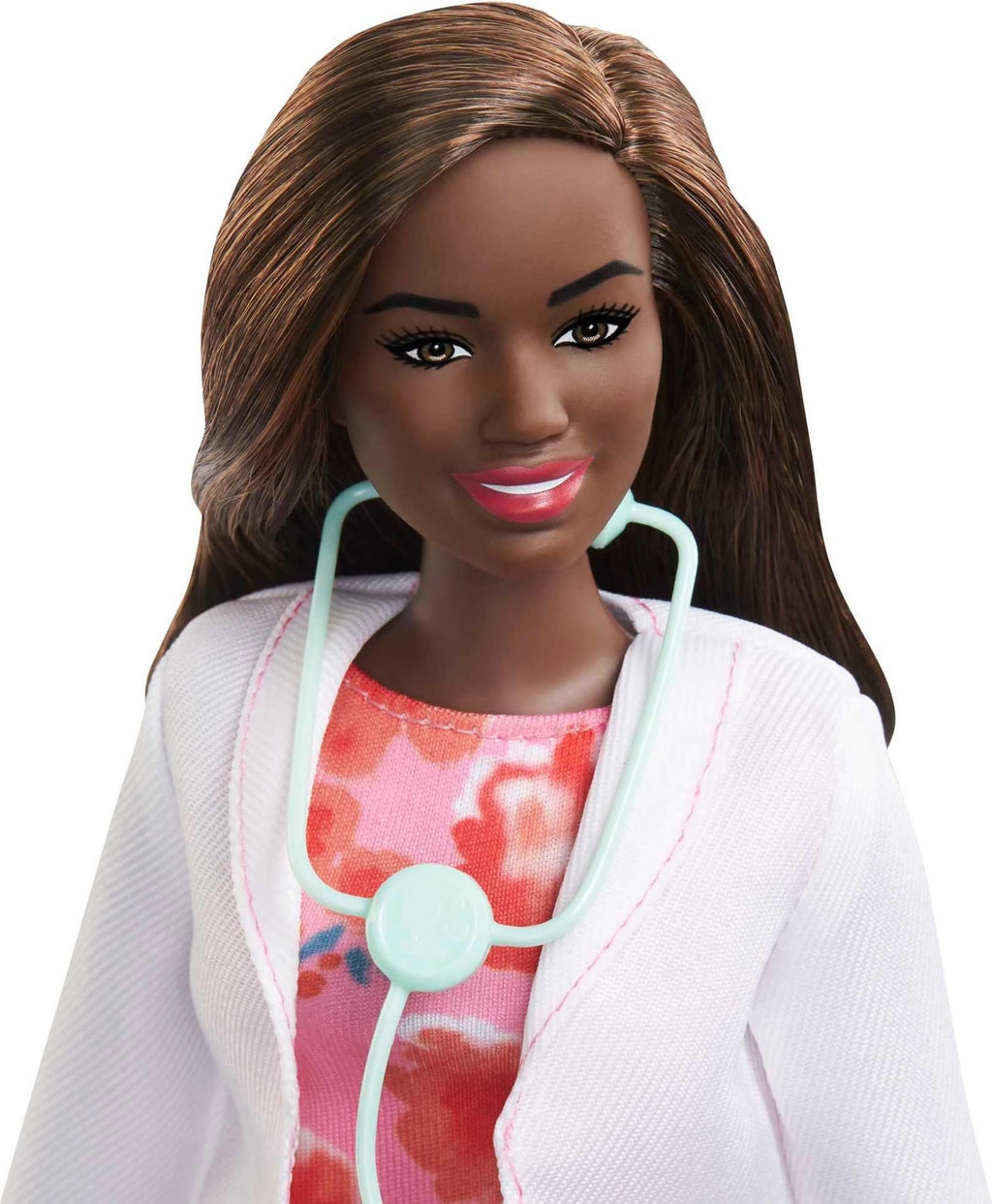 Barbie Doctor Doll with Curvy Body Type, Brunette Hair, White Coat & Stethoscope – 12-Inch Fashion Doll for Pretend Play