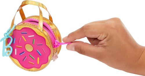 Barbie Donut Keychain Bag Set: Sprinkle Dress, 5 Candy Accessories for Dolls
