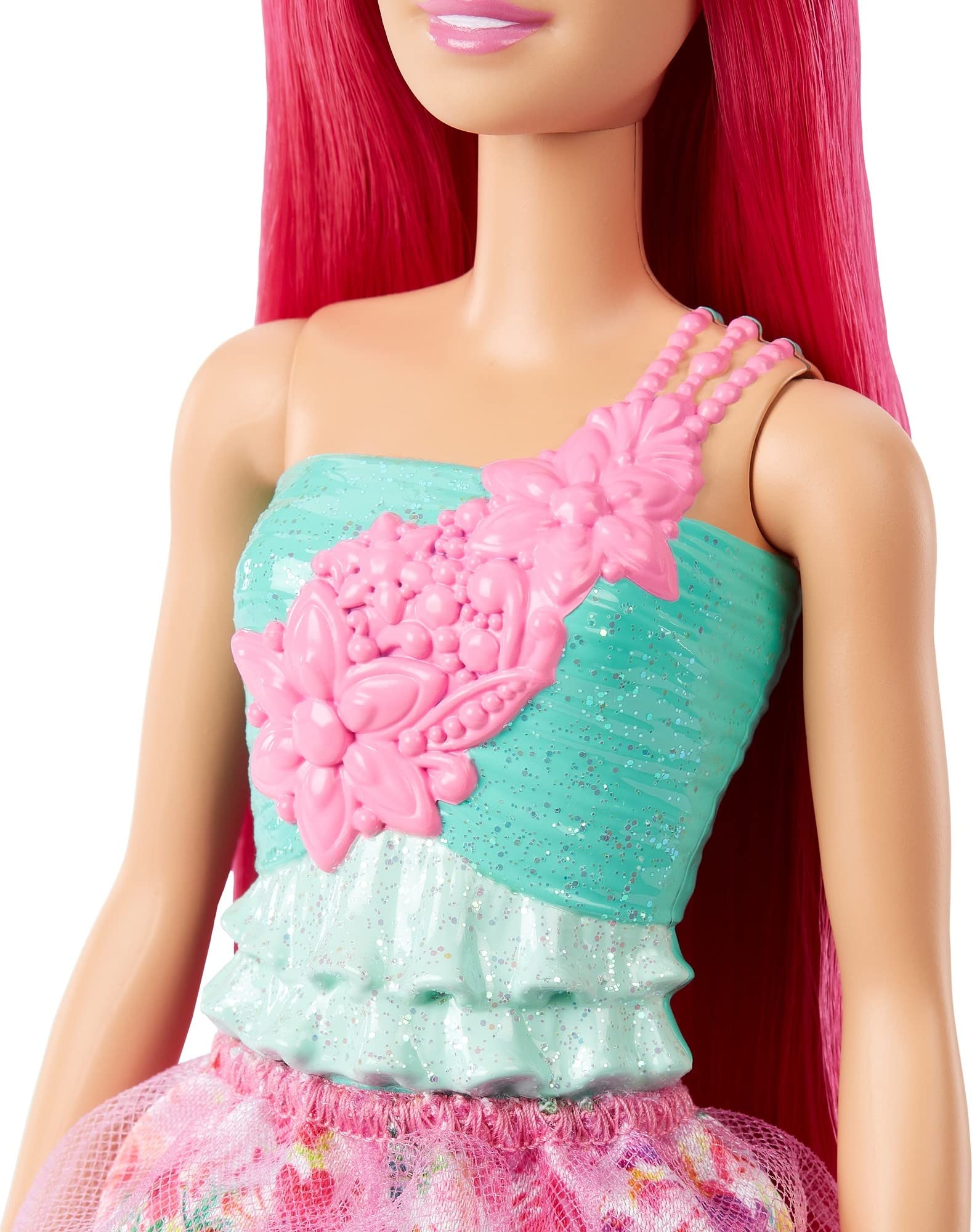 Barbie Dreamtopia Royal Fashion Doll with Dark-Pink Hair, Sparkly Bodice, and Removable Skirt & Accessories