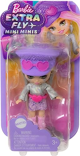 Barbie Extra Mini Minis Travel Doll - Desert Festival Look, 3.25-Inch Posable Doll with Stand