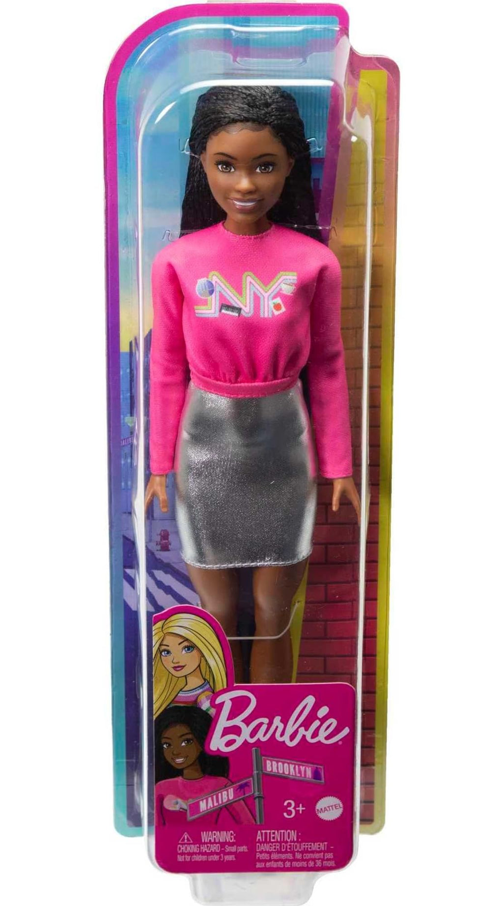Barbie It Takes Two Brooklyn Roberts Doll - Pink NYC Shirt, Metallic Skirt, White Sneakers