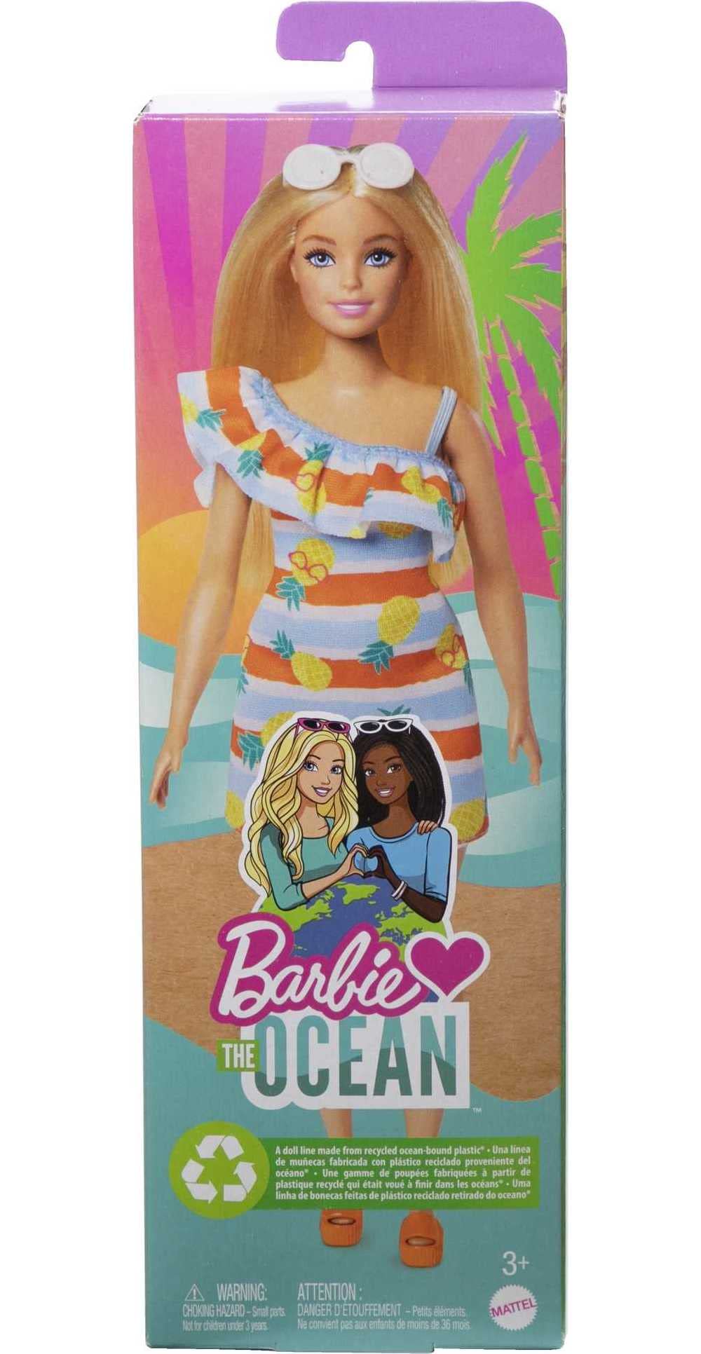 Barbie Loves the Ocean Doll with Blonde Hair and Floral Sundress - Recycled Plastics