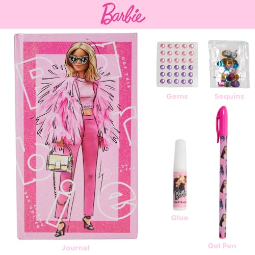 Barbie Sparkle Journal Set – 60-Page Diary with Stickers, Gems & Sequins