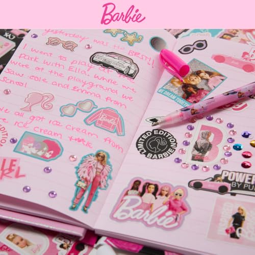 Barbie Sparkle Journal Set – 60-Page Diary with Stickers, Gems & Sequins
