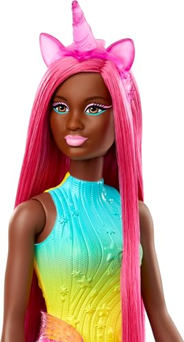 Barbie Unicorn Doll with 7-Inch Magenta Hair & Styling Accessories for Imaginative Play