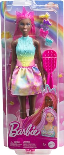 Barbie Unicorn Doll with 7-Inch Magenta Hair & Styling Accessories for Imaginative Play