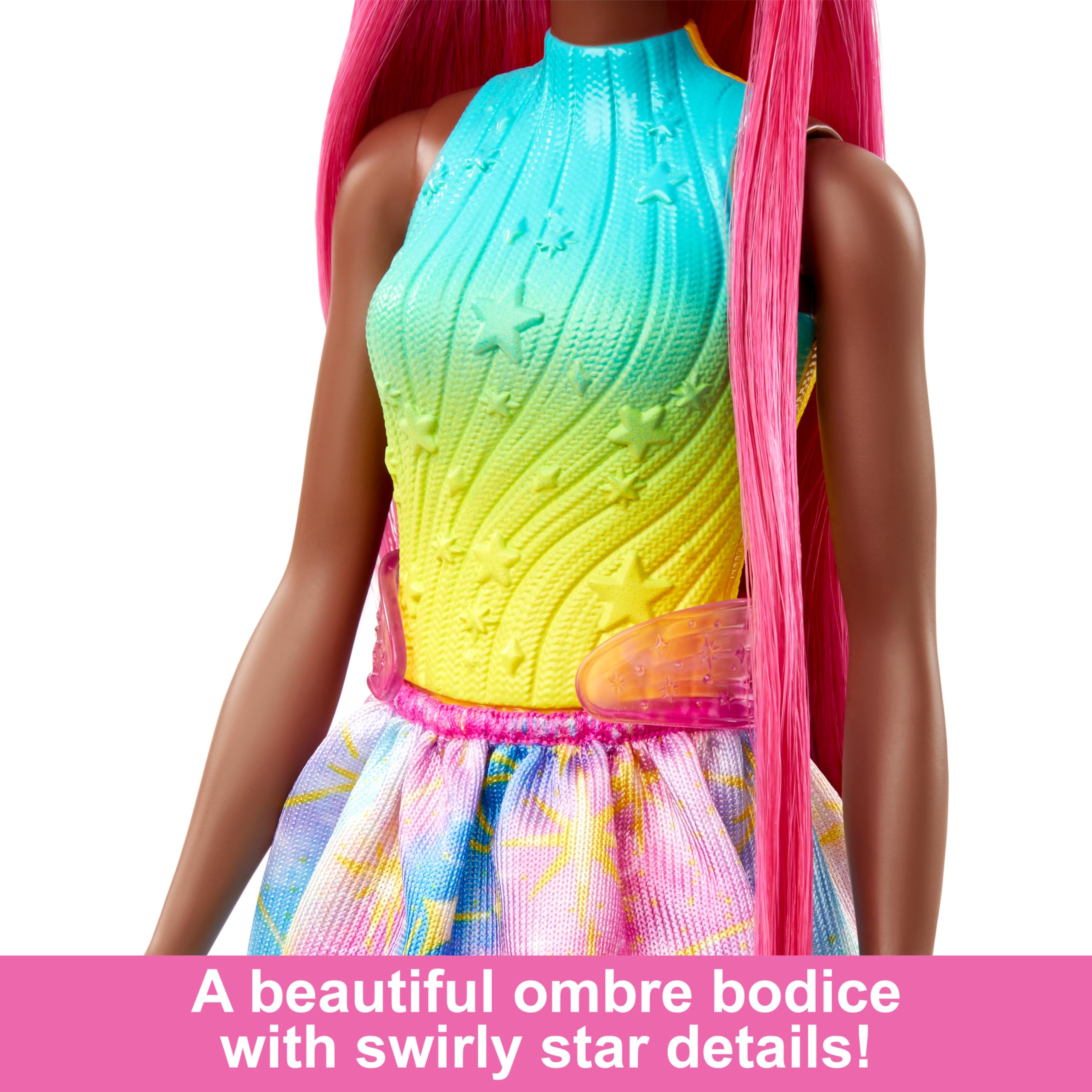 Barbie Unicorn Doll with 7-Inch Magenta Hair & Styling Accessories for Imaginative Play
