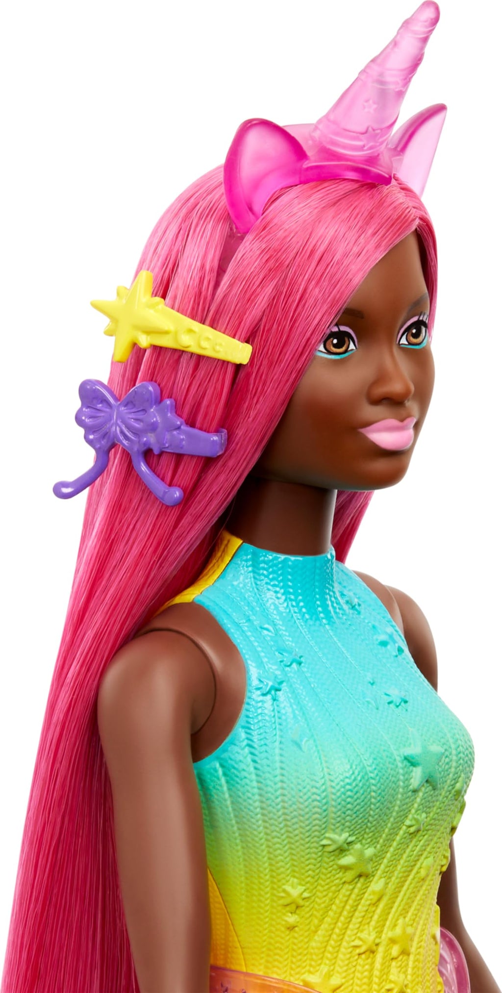 Barbie Unicorn Doll with 7-Inch Magenta Hair & Styling Accessories for Imaginative Play