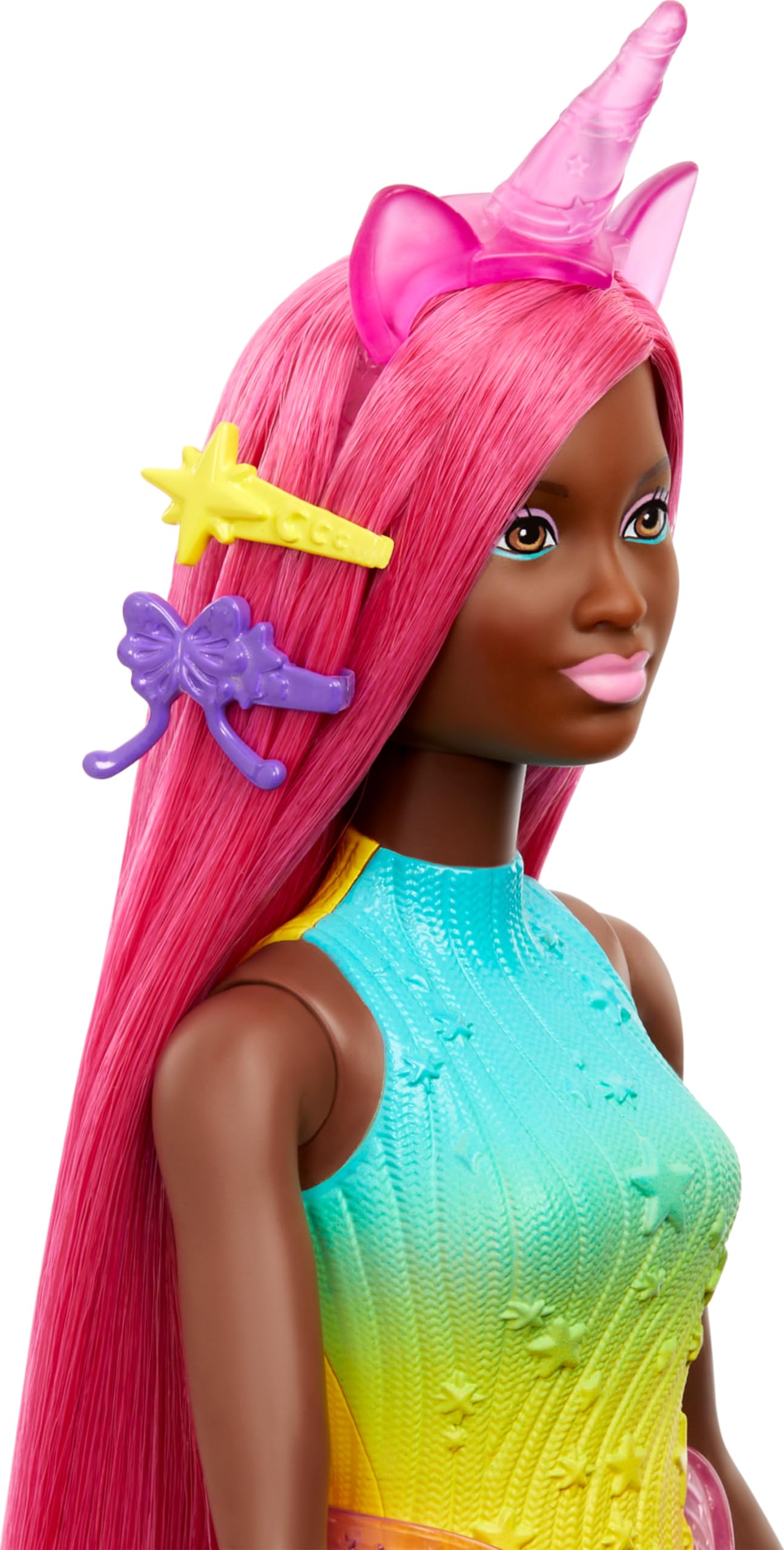 Barbie Unicorn Doll with 7-Inch Magenta Hair & Styling Accessories for Imaginative Play