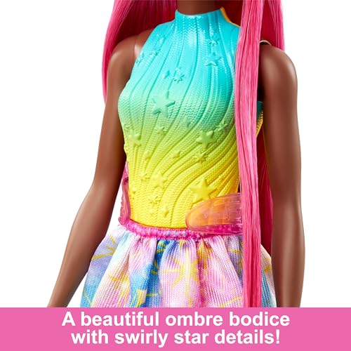 Barbie Unicorn Doll with 7-Inch Magenta Hair & Styling Accessories for Imaginative Play