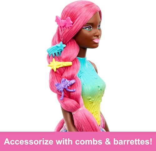 Barbie Unicorn Doll with 7-Inch Magenta Hair & Styling Accessories for Imaginative Play