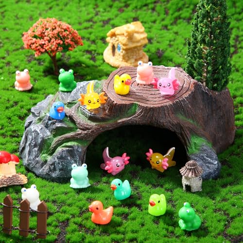 Barydat 200-Piece Mini Resin Animal Figures Set – Duck, Turtle, Dinosaur & More for Hiding Games and Decor