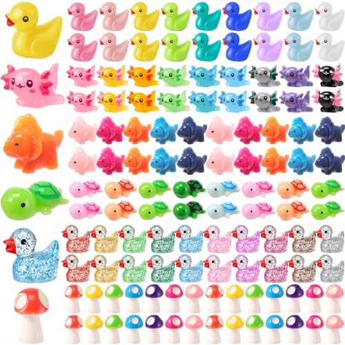 Barydat 200-Piece Mini Resin Animal Figures Set – Duck, Turtle, Dinosaur & More for Hiding Games and Decor