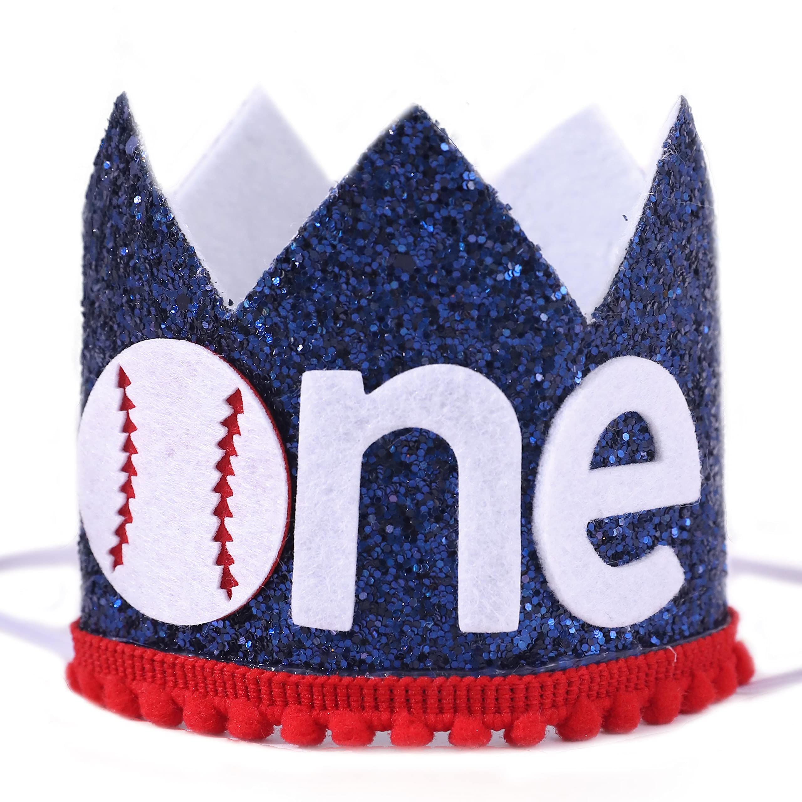 Baseball 1st Birthday Party Decorations Set – Banner, Crown, High Chair Banner & Cake Flag, Our Little All-Star Theme