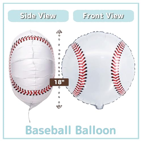 Baseball Birthday Decorations – 82PCS Party Set with 40" Number 11 Jumbo Balloon, Banner, Glove & Ball Balloons, Red, Blue & Confetti Latex, Star Foil Balloons
