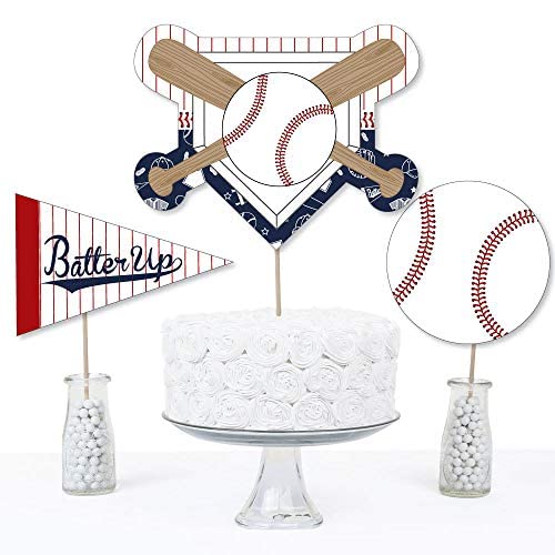 Baseball Party Centerpiece Sticks - 15-Piece Set by Big Dot of Happiness - Double-Sided Cardstock Table Toppers for Sports Events