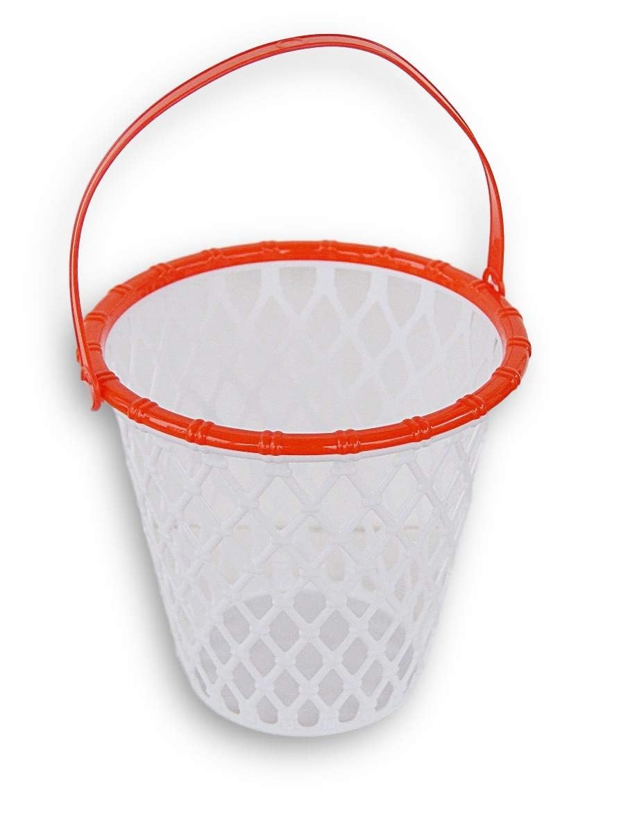 Basketball Hoop Easter Basket & Halloween Candy Bucket, 7.25-Inch Tall Plastic Toy Storage