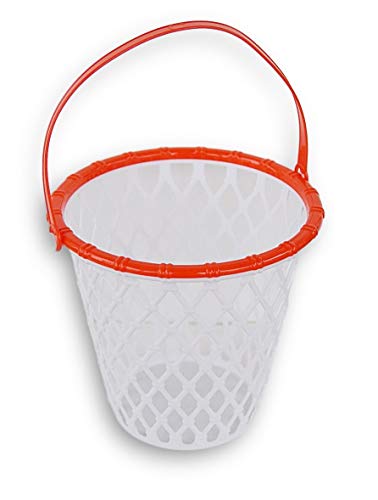 Basketball Hoop Easter Basket & Halloween Candy Bucket, 7.25-Inch Tall Plastic Toy Storage