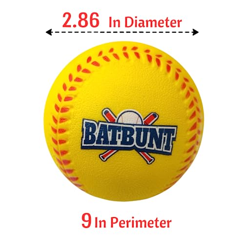 BATBUNT Foam Practice Baseballs for Kids - 4-Pack Soft Indoor/Outdoor Training Balls (30g each)