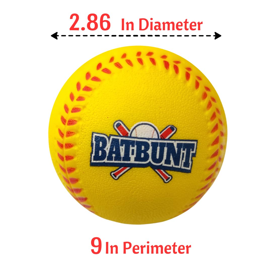 BATBUNT Foam Practice Baseballs for Kids - 4-Pack Soft Indoor/Outdoor Training Balls (30g each)