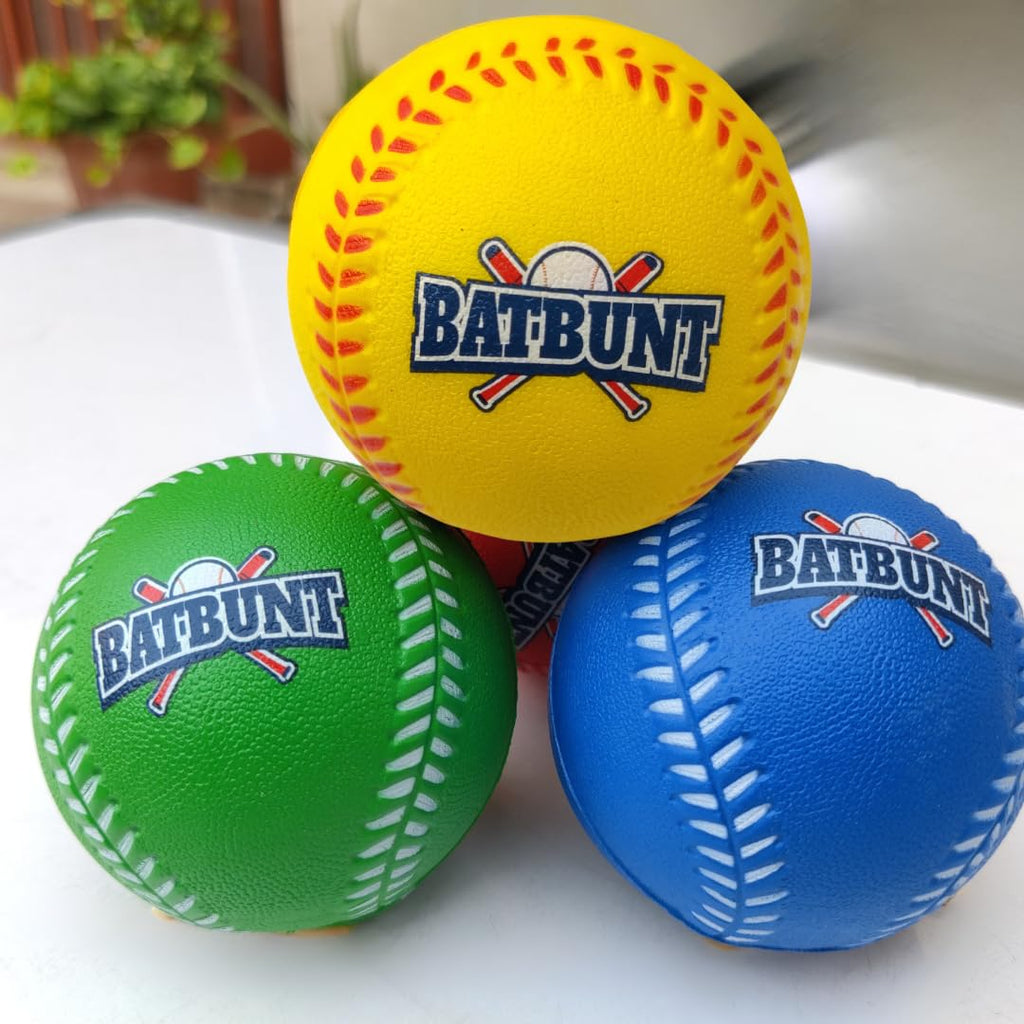 BATBUNT Foam Practice Baseballs for Kids - 4-Pack Soft Indoor/Outdoor Training Balls (30g each)