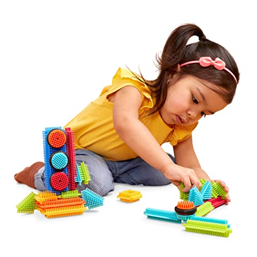 Battat Bristle Blocks Basic Builder Box – 36-Piece Interlocking Building Set with Wheels for Toddlers Age 2+