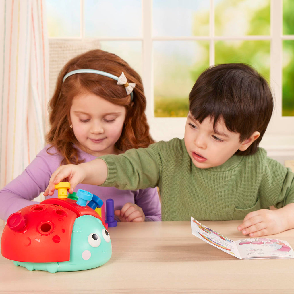 Battat Education Ladybug Peg Toy – Fine Motor Skills & Color Learning for Toddlers 18+ Months