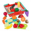 Battat Farmers Market Produce Basket – 37-Piece Pretend Play Food Set with Cutting Action for Toddlers 2+