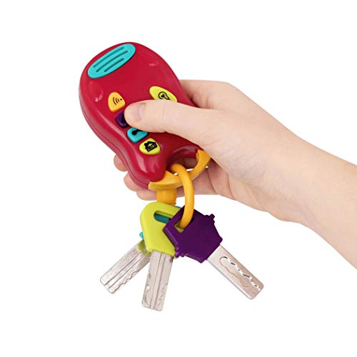 Battat Light & Sound Toy Car Keys Set – 3 Keys & Remote with Flashlight – for Toddlers 10+ Months