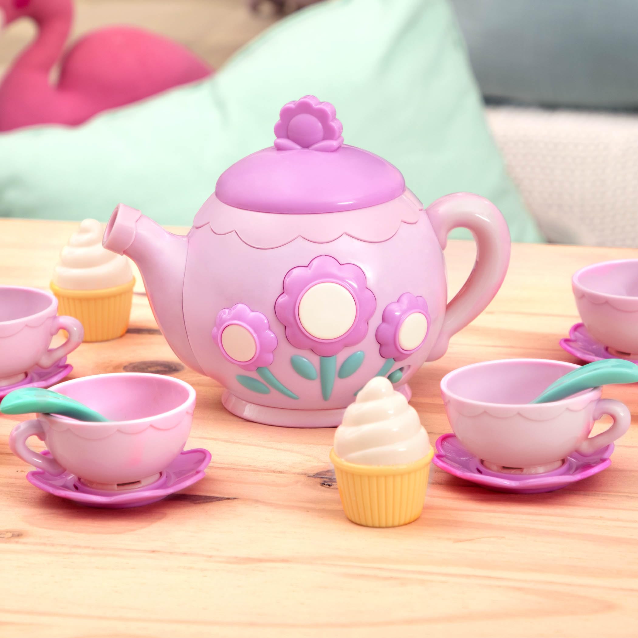 Battat Play Circle Singing Teapot Musical Tea Party Set – 17 Pieces, Ages 3+
