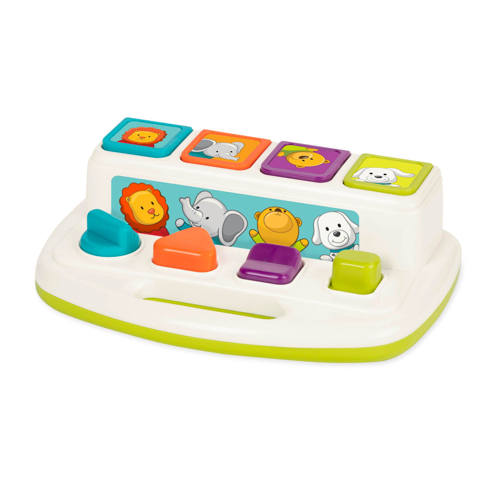Battat Pop-Up Pals – Cause-and-Effect Toy with Buttons & Colors for Toddlers 18+ Months