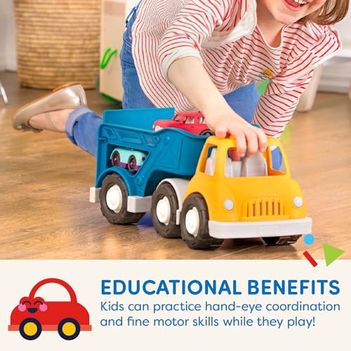 Battat Wonder Wheels Toy Carrier Truck & 2 Cars – Toddler Vehicle Playset