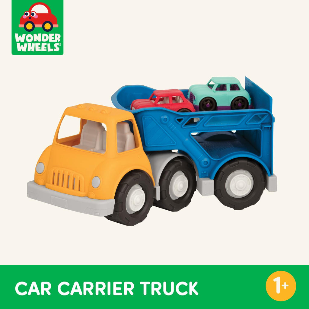 Battat Wonder Wheels Toy Carrier Truck & 2 Cars – Toddler Vehicle Playset