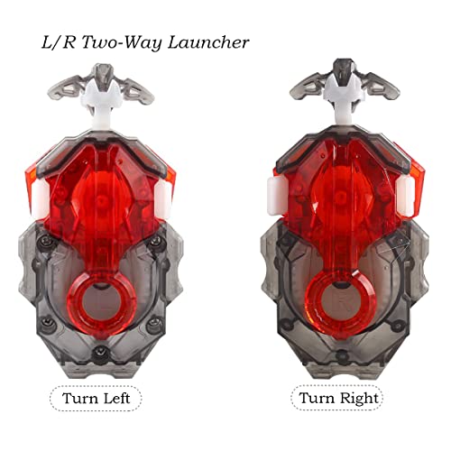 Battling Tops B-184 Two-Way Launcher with DB Layer System Pull-Wire - Red Plastic