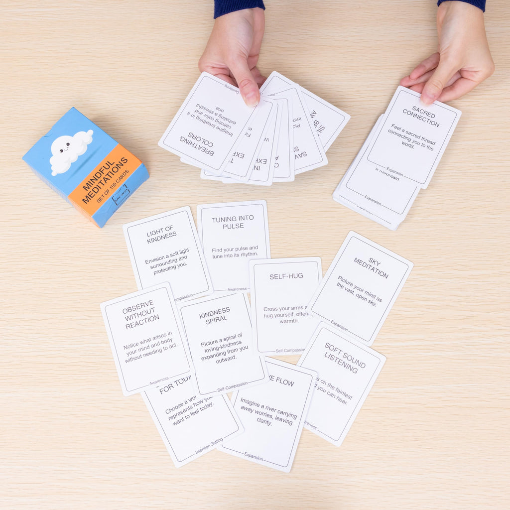 BayWel 100 Mindful Meditations Cards – Guided Prompts for Stress Relief, Focus & Self-Care