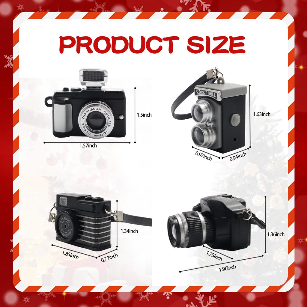 Bbiamsleep 4-Pack Miniature Cameras 1:4 Scale Dollhouse Photography Props - Vintage & Digital SLR Models