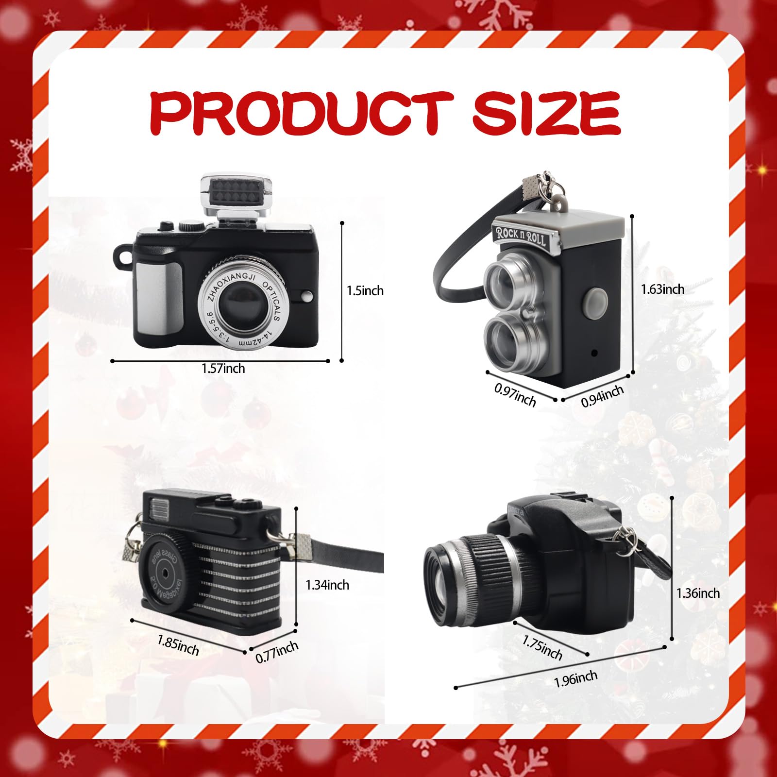 Bbiamsleep 4-Pack Miniature Cameras 1:4 Scale Dollhouse Photography Props - Vintage & Digital SLR Models