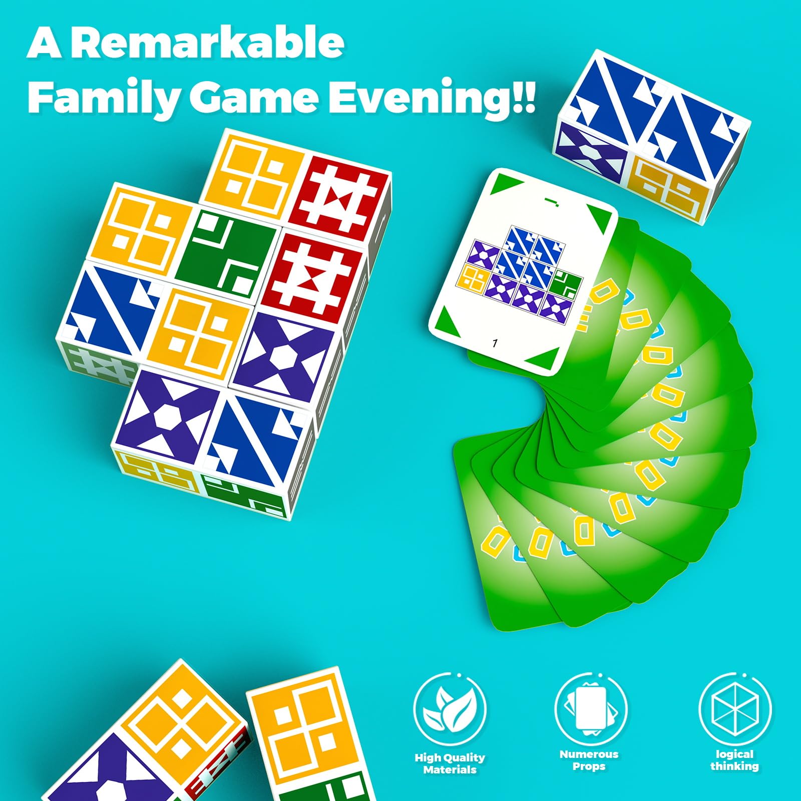 BBnote Family Matching Game: Block Puzzle for Kids & Adults, 2-Player Card Game Ages 6+