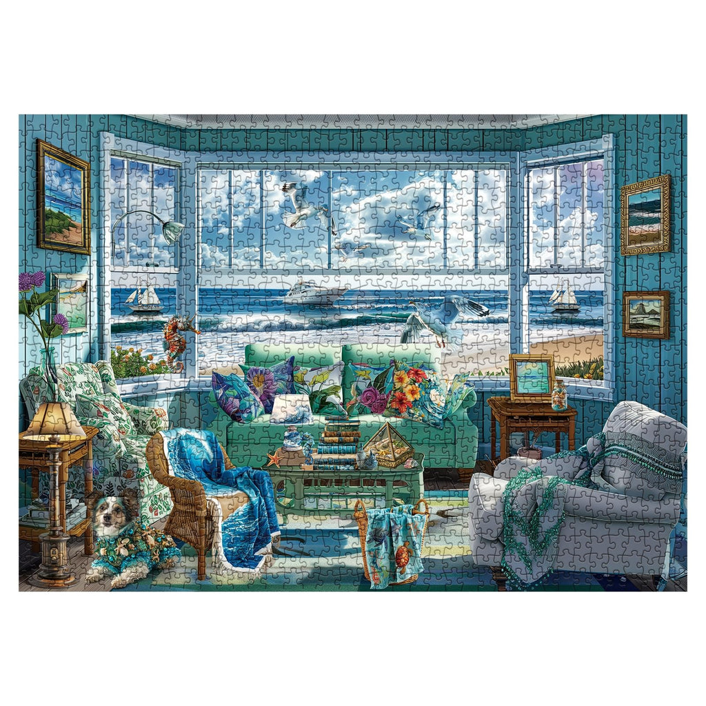 BBOLDIN 1000-Piece Beach Summer House Puzzle - Ocean Scene, 27.6x19.7 Inches