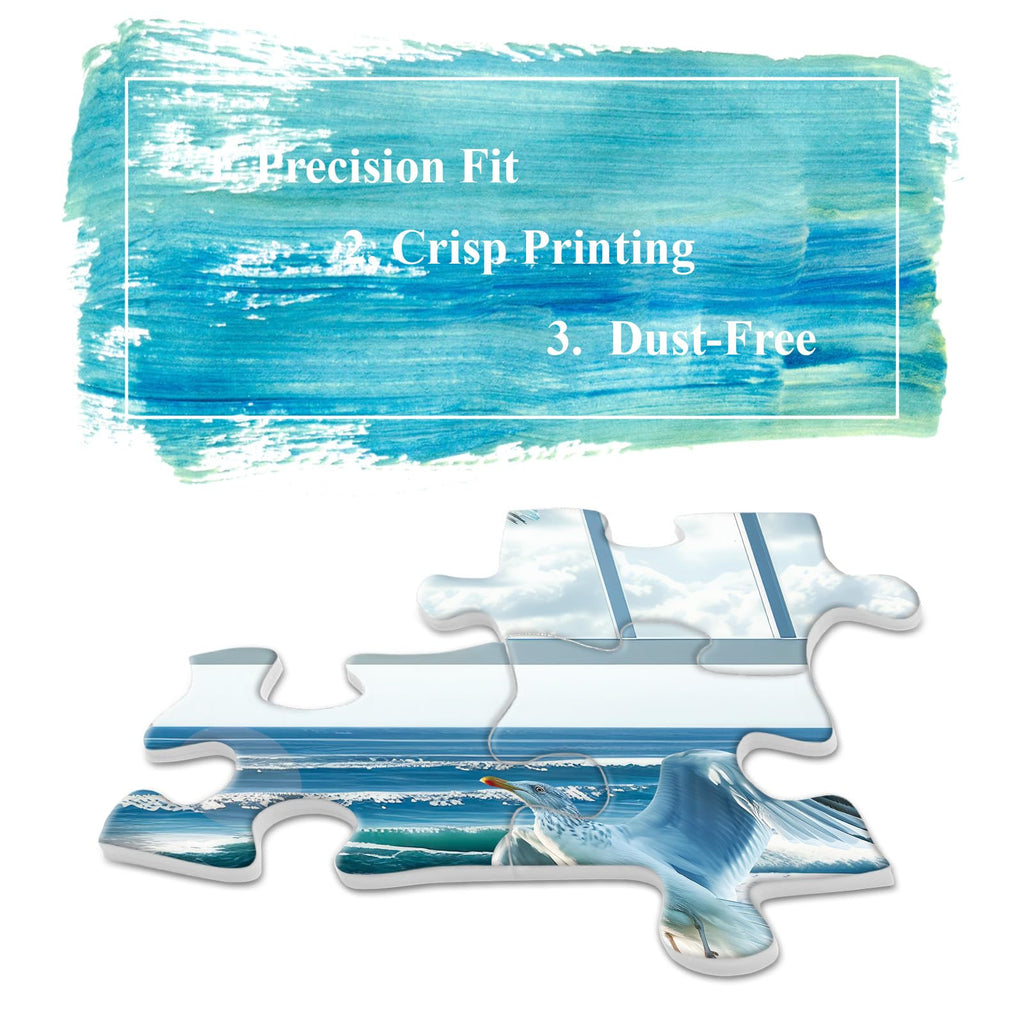 BBOLDIN 1000-Piece Beach Summer House Puzzle - Ocean Scene, 27.6x19.7 Inches