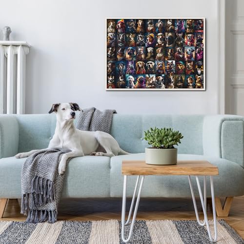 BBOLDIN 1000 Piece Dog Portrait Jigsaw Puzzle – 50 Breeds Collage for Adults