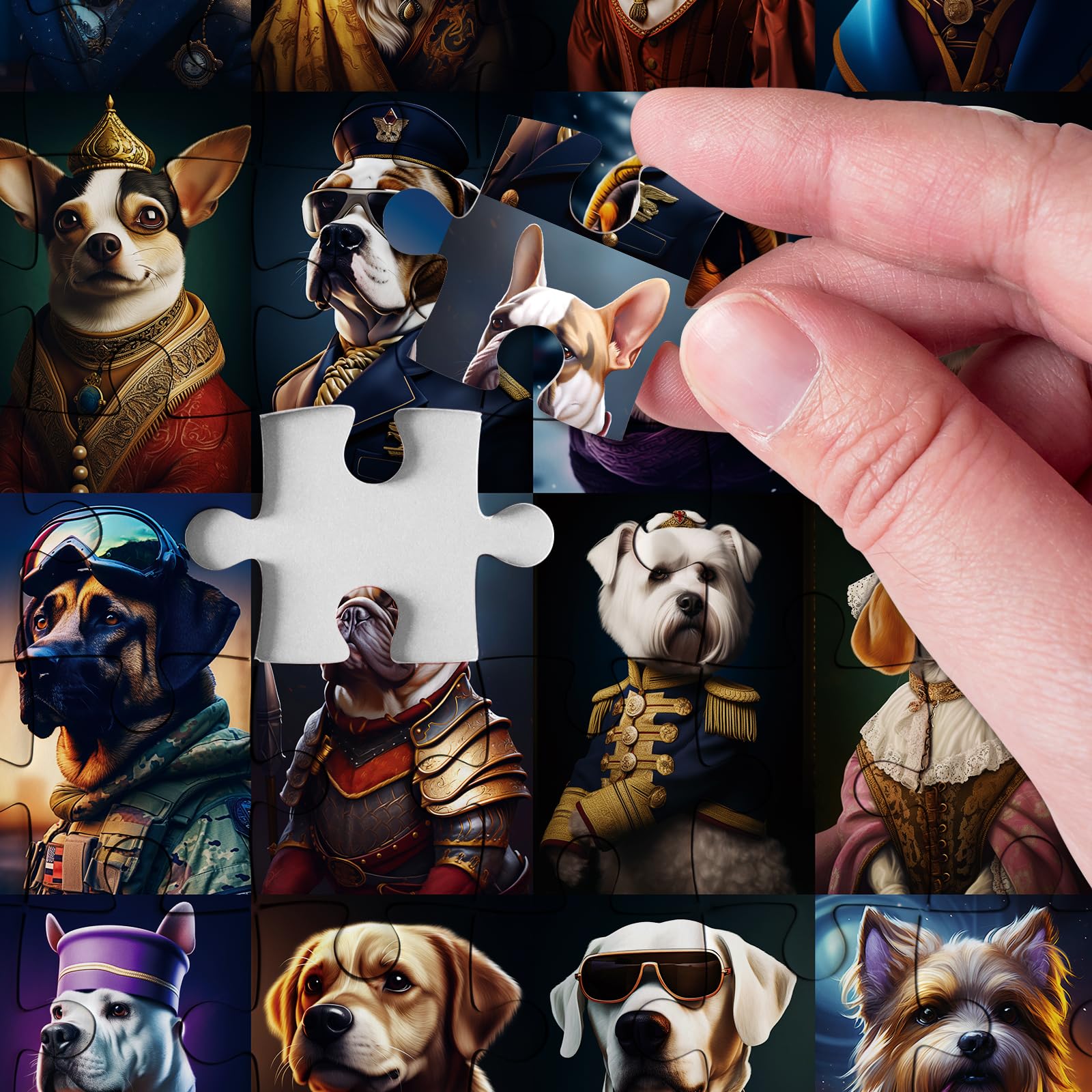 BBOLDIN 1000 Piece Dog Portrait Jigsaw Puzzle – 50 Breeds Collage for Adults