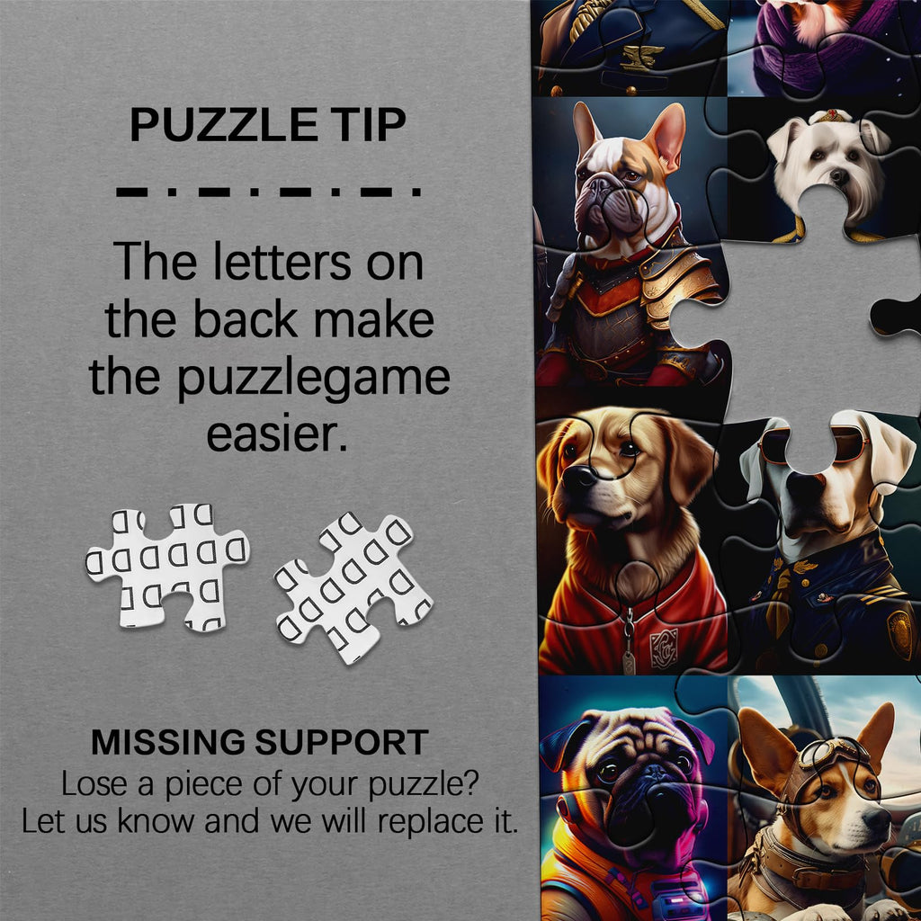 BBOLDIN 1000 Piece Dog Portrait Jigsaw Puzzle – 50 Breeds Collage for Adults