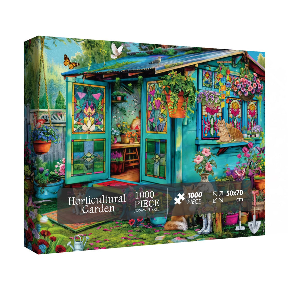 BBOLDIN 1000 Piece Garden Flower Puzzle – Cottage Scene Jigsaw for Adults