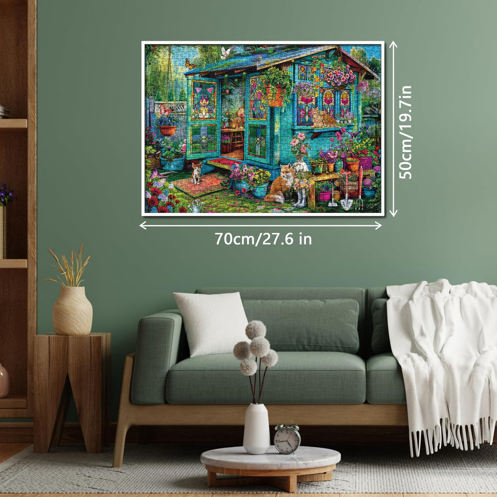 BBOLDIN 1000 Piece Garden Flower Puzzle – Cottage Scene Jigsaw for Adults