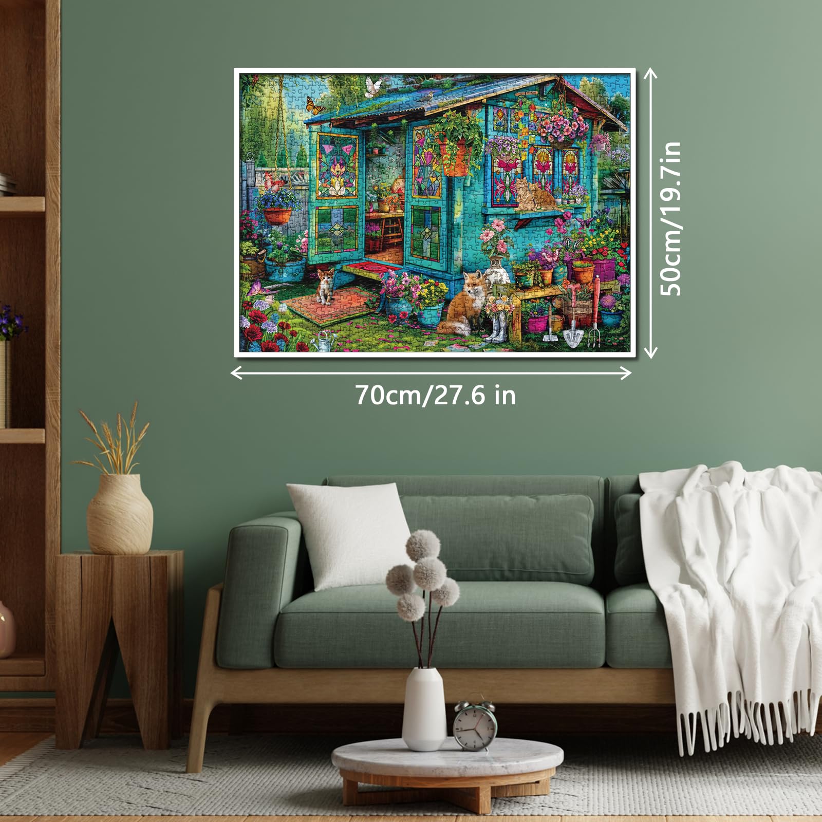 BBOLDIN 1000 Piece Garden Flower Puzzle – Cottage Scene Jigsaw for Adults