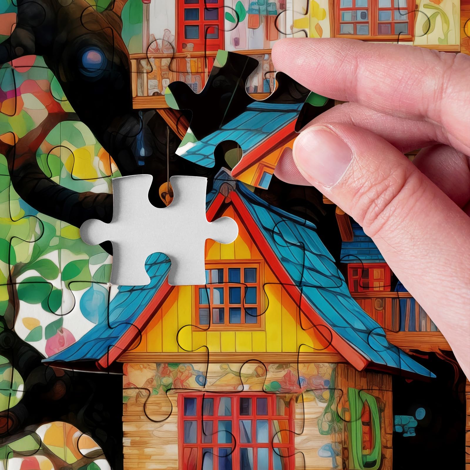 BBOLDIN 1000 Piece Tree House Puzzle – Colorful Fantasy Jigsaw for Adults