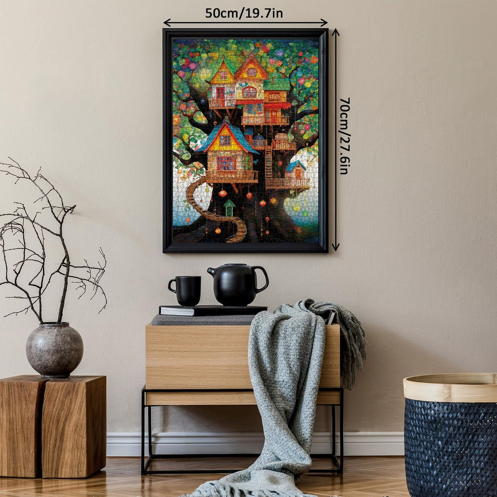 BBOLDIN 1000 Piece Tree House Puzzle – Colorful Fantasy Jigsaw for Adults